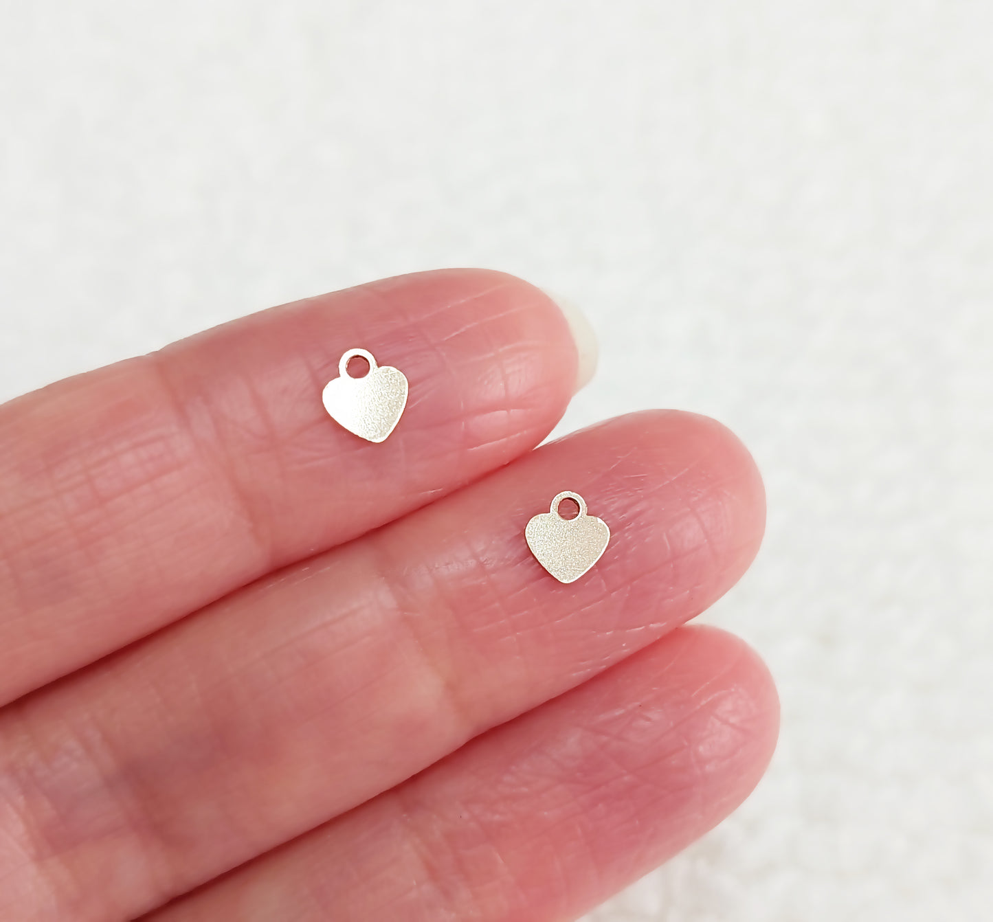 HA05S Gold Filled(14KGF) 5.5x5mm Mini Heart Tag With 1mm Hole