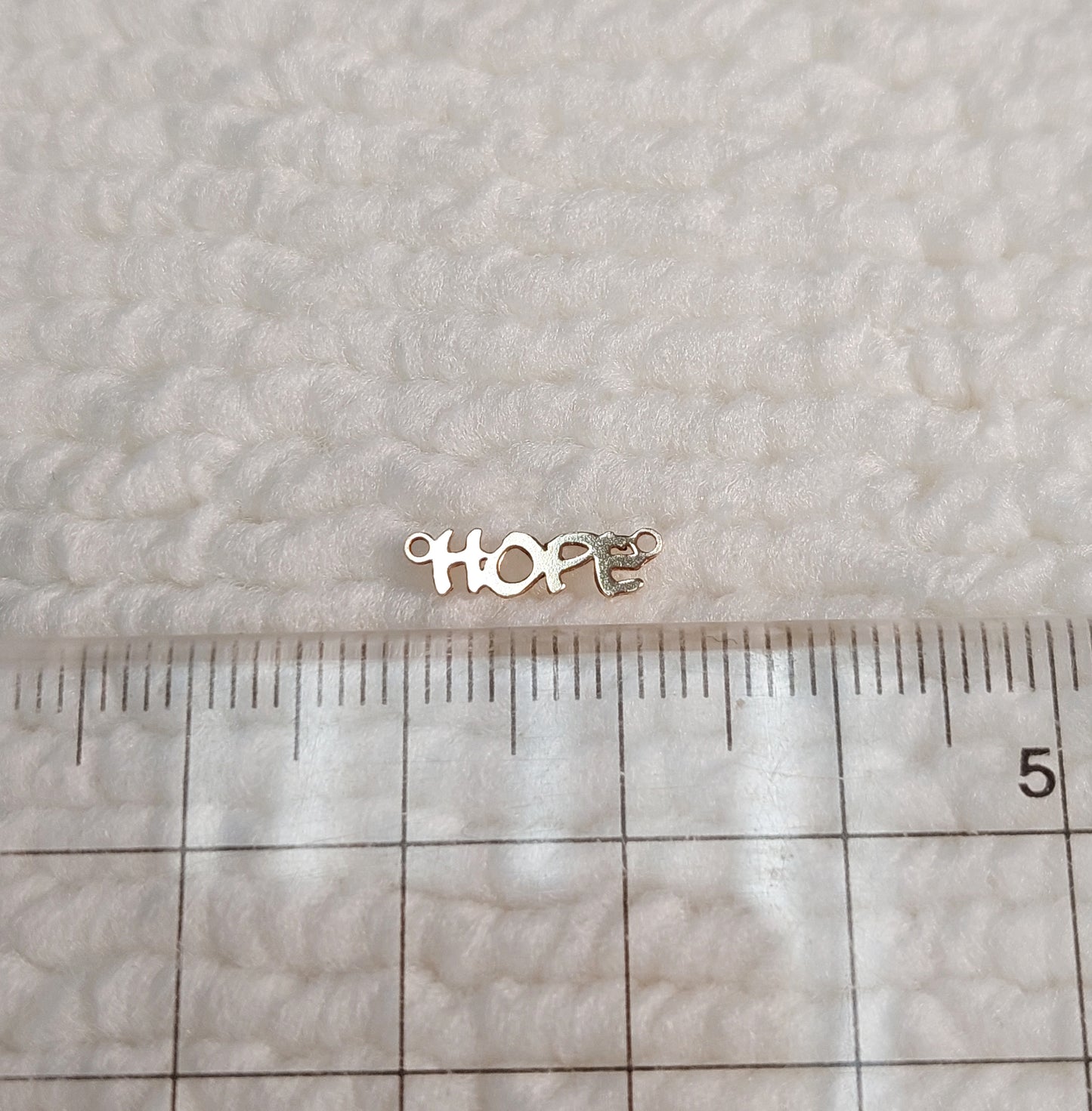 HO1304 Mini Size Word "HOPE" Connector 24ga 12.5 x 4mm