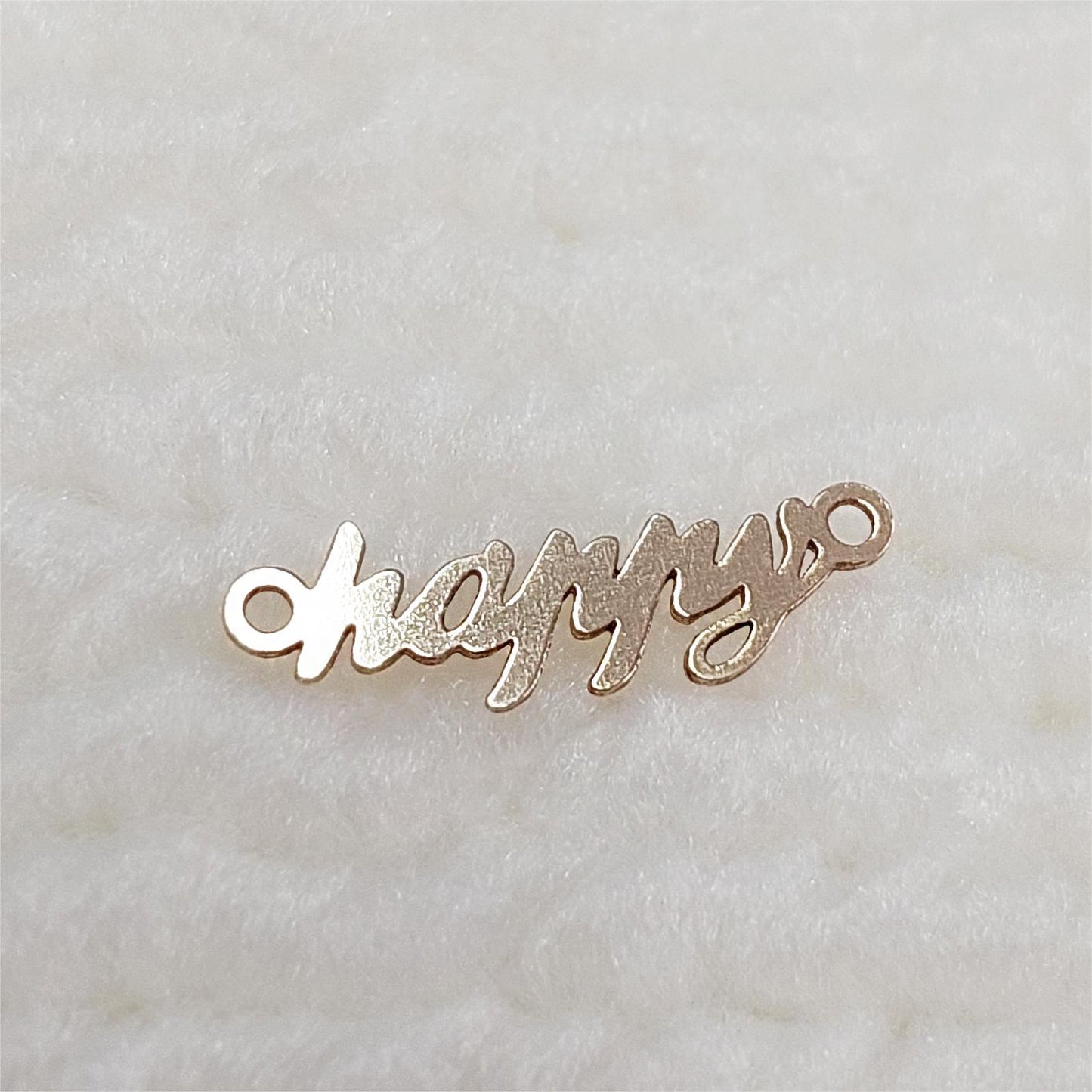 HP1448 Gold Filled (14KGF) 14.6 x 4.8mm Mini Size Word "happy" Connector 24ga