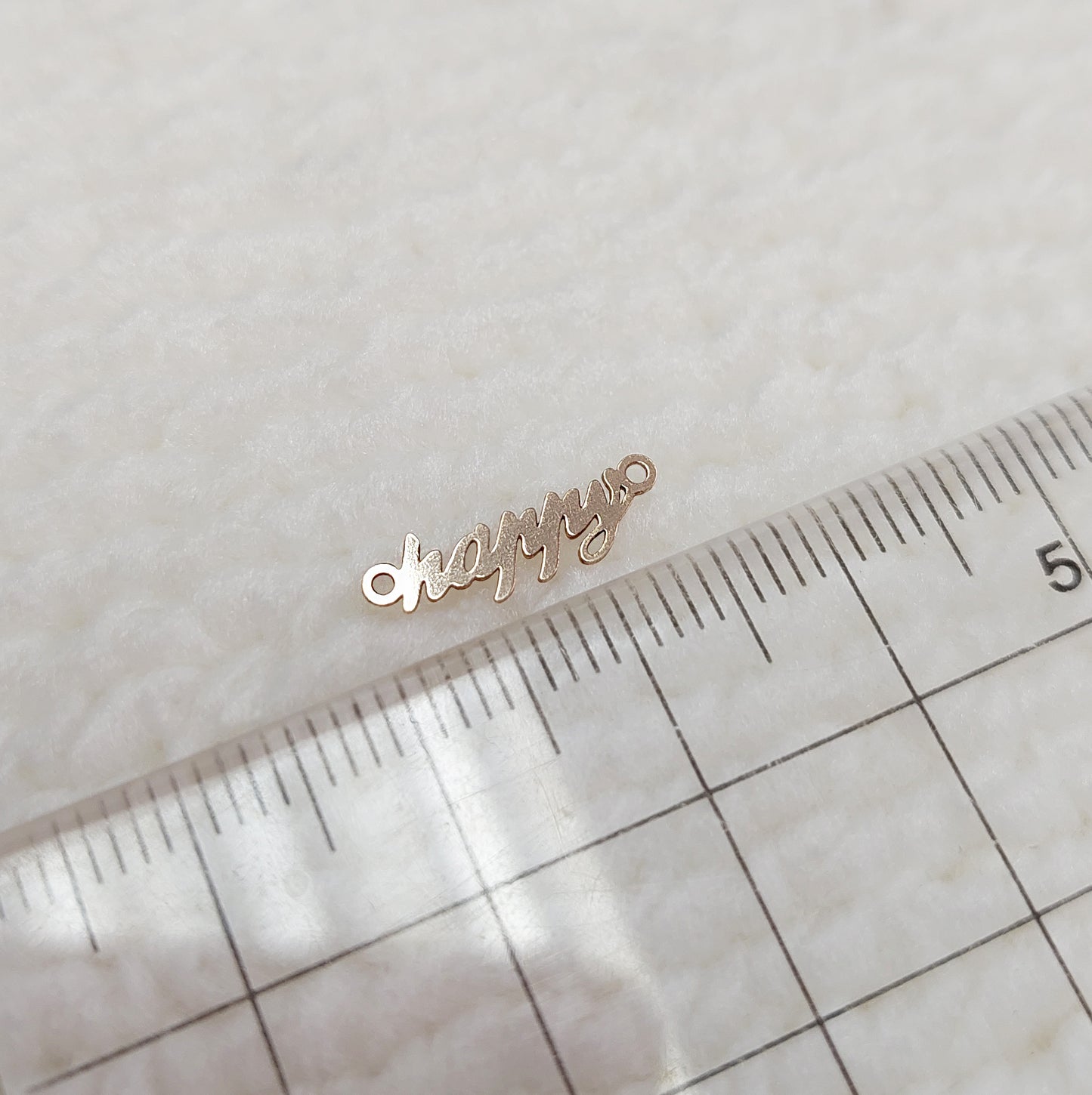 HP1448 Gold Filled (14KGF) 14.6 x 4.8mm Mini Size Word "happy" Connector 24ga