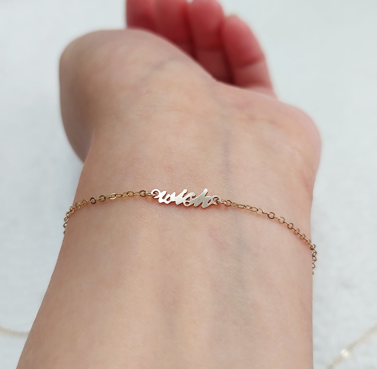 WS1304 Gold Filled (14KGF) 13 x 4mm Mini Size Word "wish" Connector 24ga