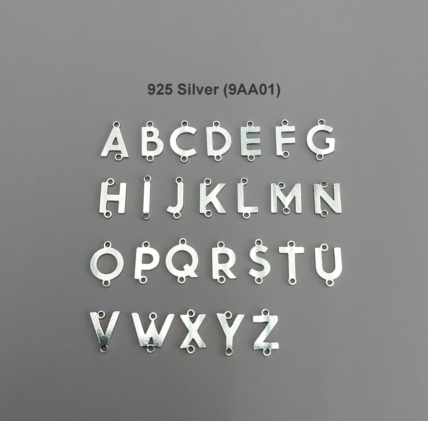AA01 Basic Letter Connector With 2 Vertical Rings 20ga (A - Z)
