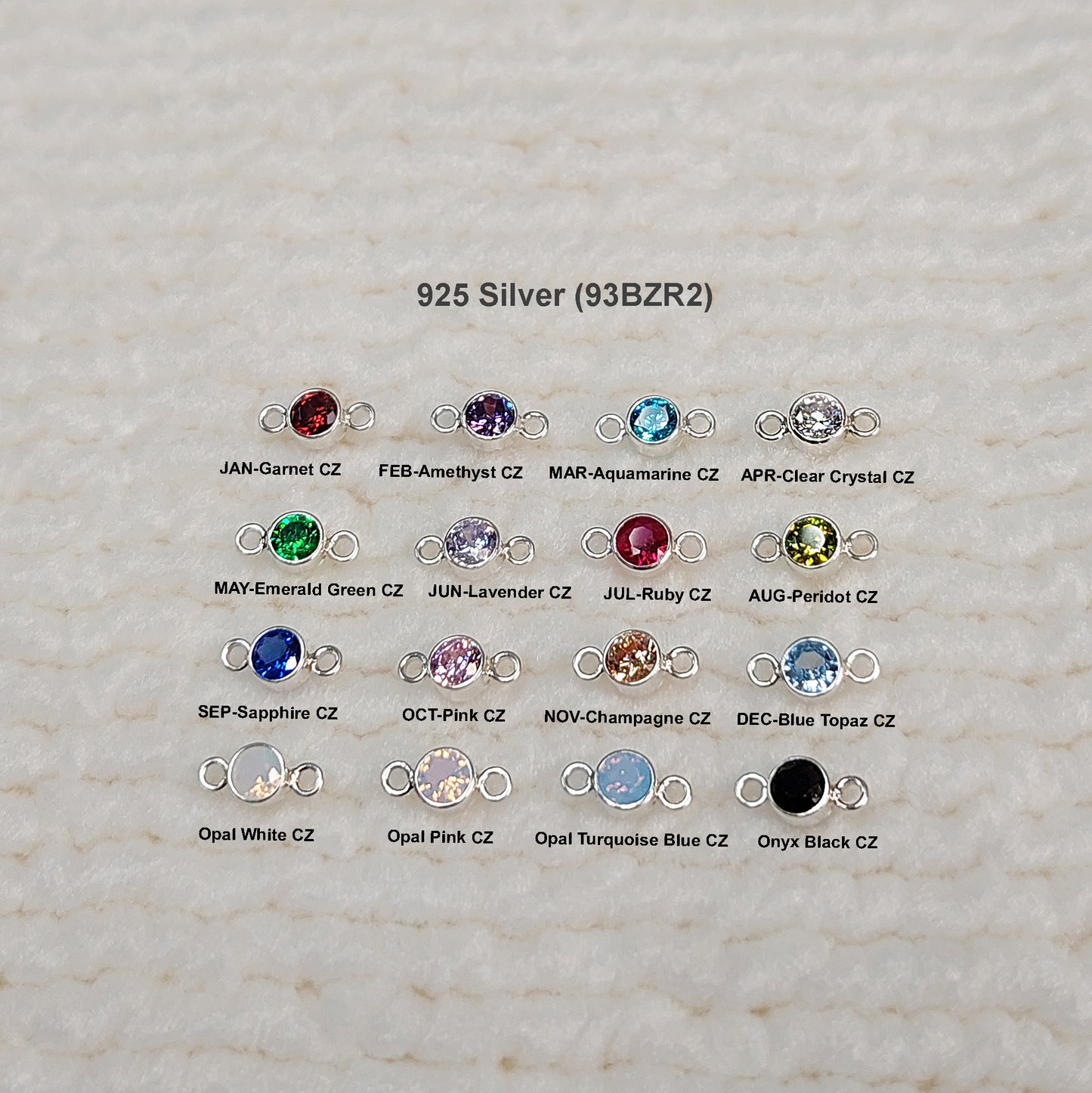 GF3BZR2 / 93BZR2 3mm Connector With Cubic Zirconia Gold Filled (14KGF) Birth Stone Bezel