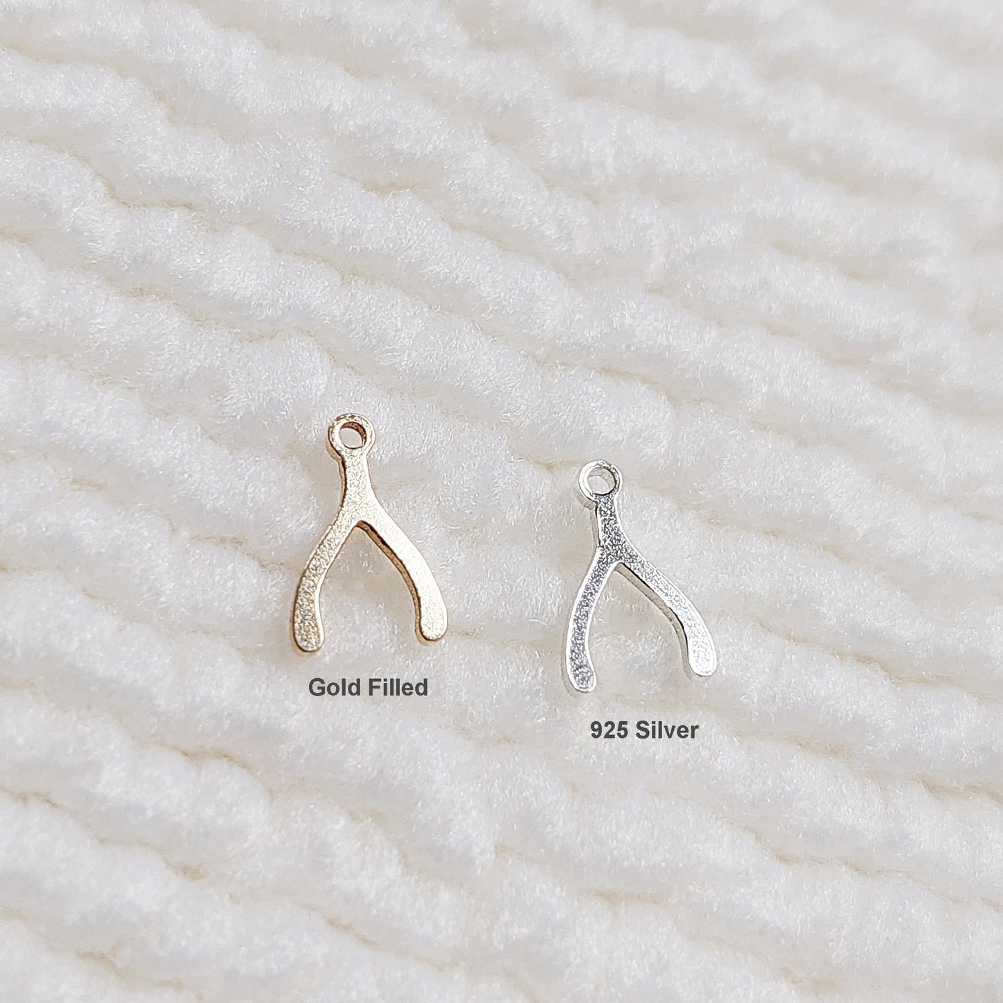 GF5383WB / 95383WB "Wish Bone" Charm 5.3 x 8.3mm 24ga