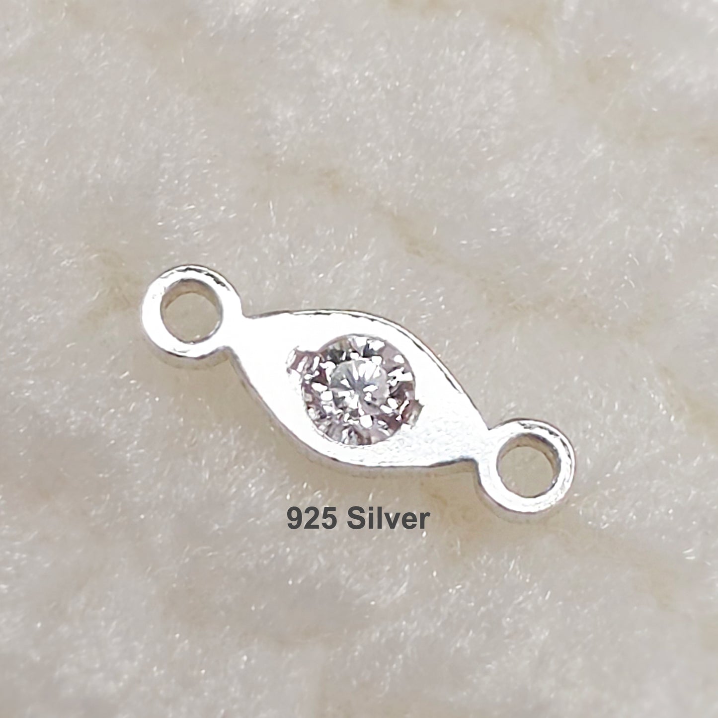 Mini Eye Shape Connector With CZ 20ga 7.6 x 2.6mm • Minimalist Charm •Gold Filled (14KGF) Jewelry Findings Wholesale •EY7626CZ /9EY7626CZ
