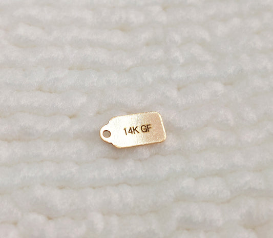 GF59PT Gold Filled (14KGF) 9x4.8mm Paper Tag