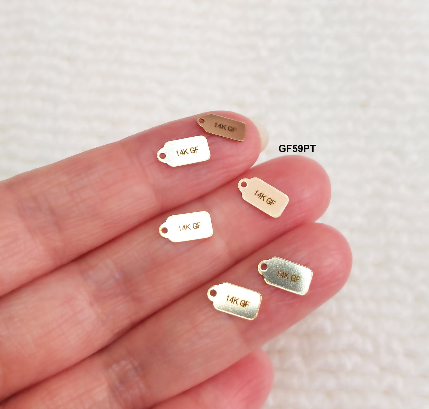 GF59PT Gold Filled (14KGF) 9x4.8mm Paper Tag