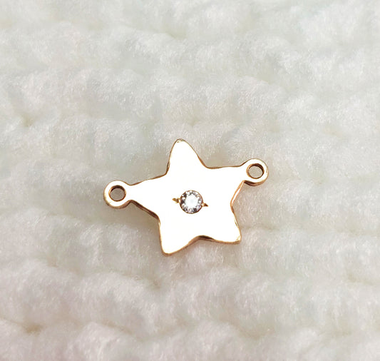 ST1178CZ Gold Filled (14KGF) 11.1 x 7.8mm Star Connector With CZ