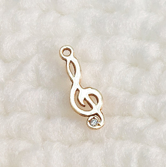 CZ114MN Music Note Charm With CZ
