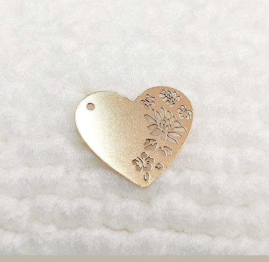 HA03 Gold Filled (14KGF) 15.6 x 13.5mm Hollow Carved Heart