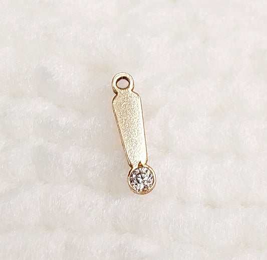 EM9723CZ Exclamation Mark Charm With CZ