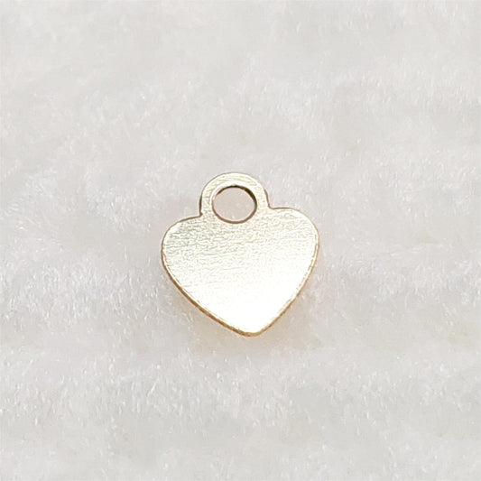 HA05S Gold Filled(14KGF) 5.5x5mm Mini Heart Tag With 1mm Hole