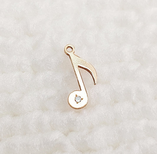 CZ115MN Music Note Charm With CZ