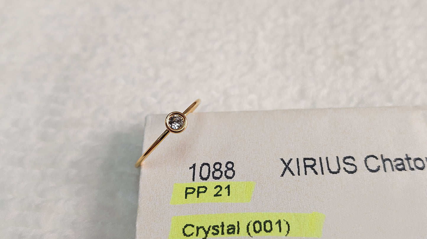 April Birthstone Crystal 001 GFR1504CZ 4mm Bezel European Crystal Stacking Ring