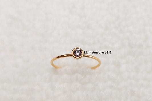 Light Amethyst 212 GFR1504CZ 4mm Bezel European Crystal Stacking Ring