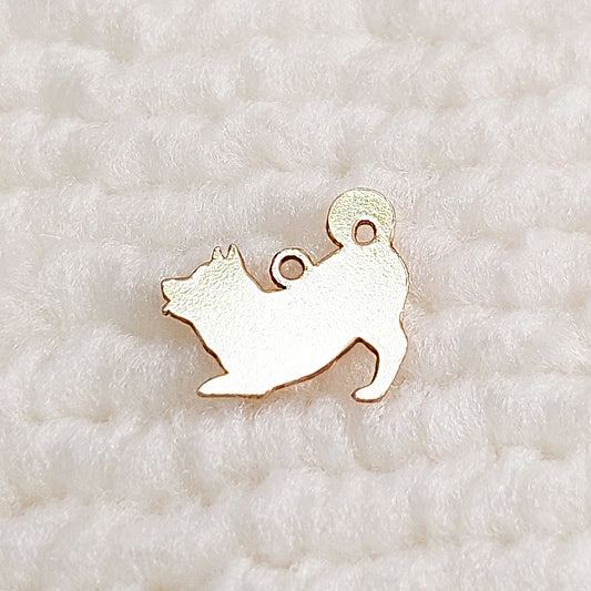 dainty gold filled dog charm