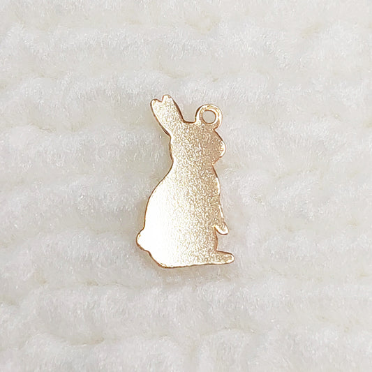 dainty gold filled rabbit charm