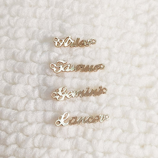 ZO01-ZO12 Horoscopes Zodiac Connector With 2 Rings 20ga