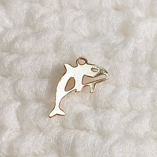 GF9080WI Gold Filled (14KGF) 9 x 8mm Killer Whale Charm 24ga