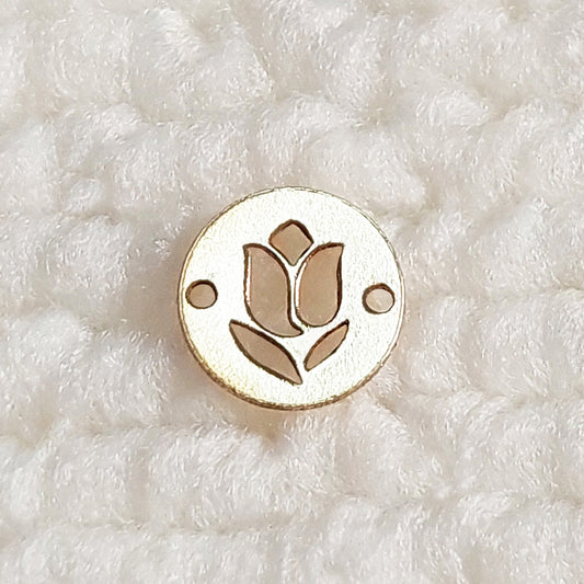 GF08TUL Gold Filled (14KGF) 8mm Tulip Silhouette Connector 24ga