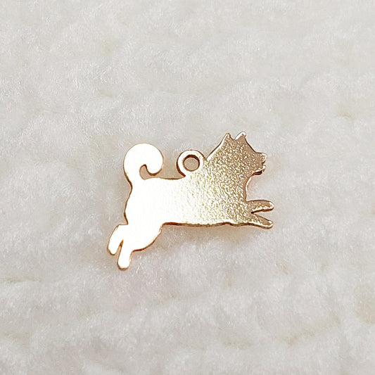 dainty gold filled dog charm