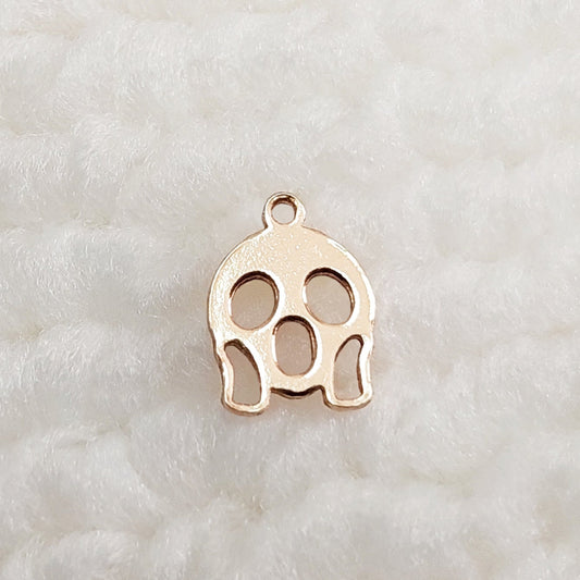 EMO6M7 Gold Filled (14KGF) 6MM Emoji Screaming Face Charm 20ga