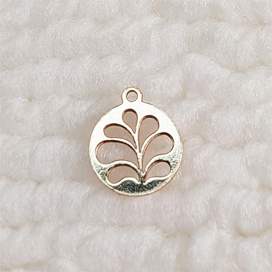 GF08LEF Gold Filled (14KGF) 8mm Horse Chestnut Leaf Charm 24ga