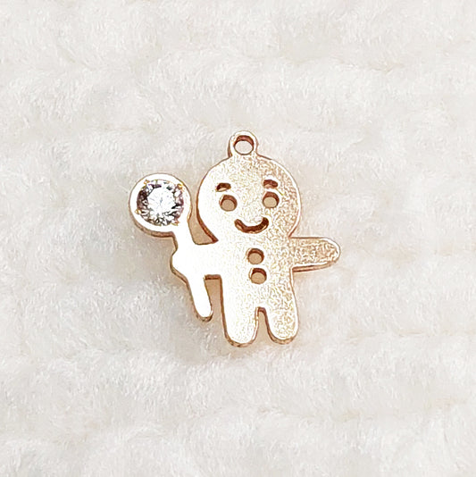 XMG10CZ Gingerbread Man Charm with CZ