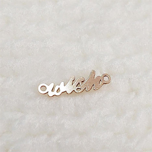 WS1304 Gold Filled (14KGF) 13 x 4mm Mini Size Word "wish" Connector 24ga