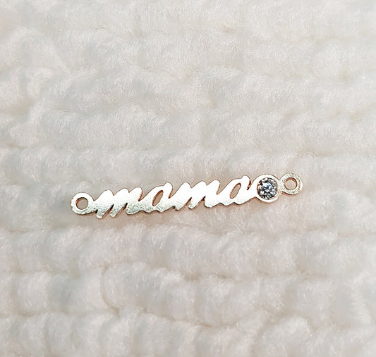 MA19CZ Gold Filled(14KGF) 19.4 X 2.6mm "Mama" Connector With CZ 20ga