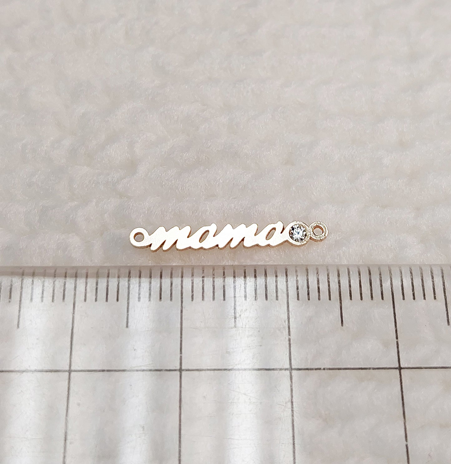 MA19CZ Gold Filled(14KGF) 19.4 X 2.6mm "Mama" Connector With CZ 20ga