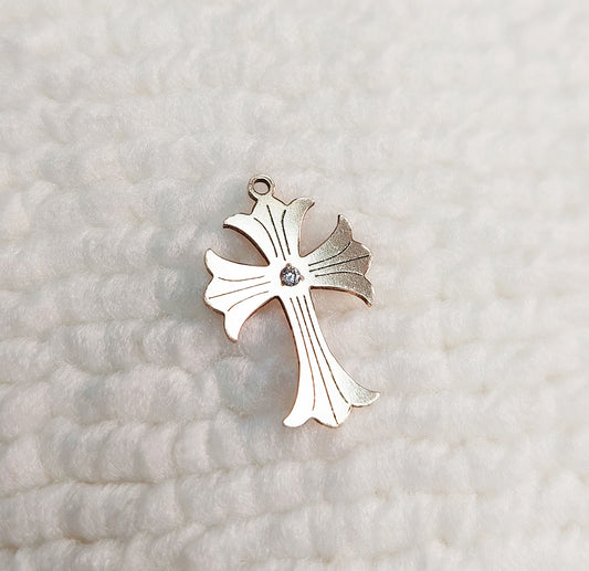 GF20CRCZ Gold Filled 14KGF Cross Charm With CZ 20 x 13.4mm 20ga