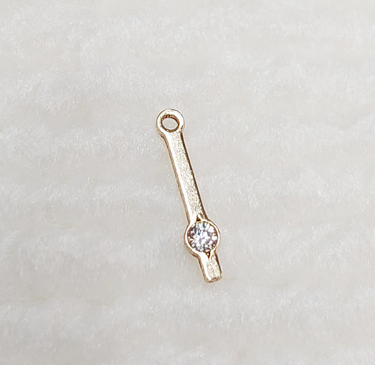 EM1017CZ Gold Filled (14KGF) 10.7 x 1.7mm Simply Line Charm with CZ