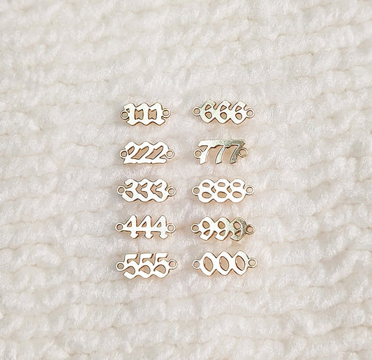 14KGFCOM dainty gold filled angel number connectors_dainty gold filled charm_14KGFCOM_14kgf