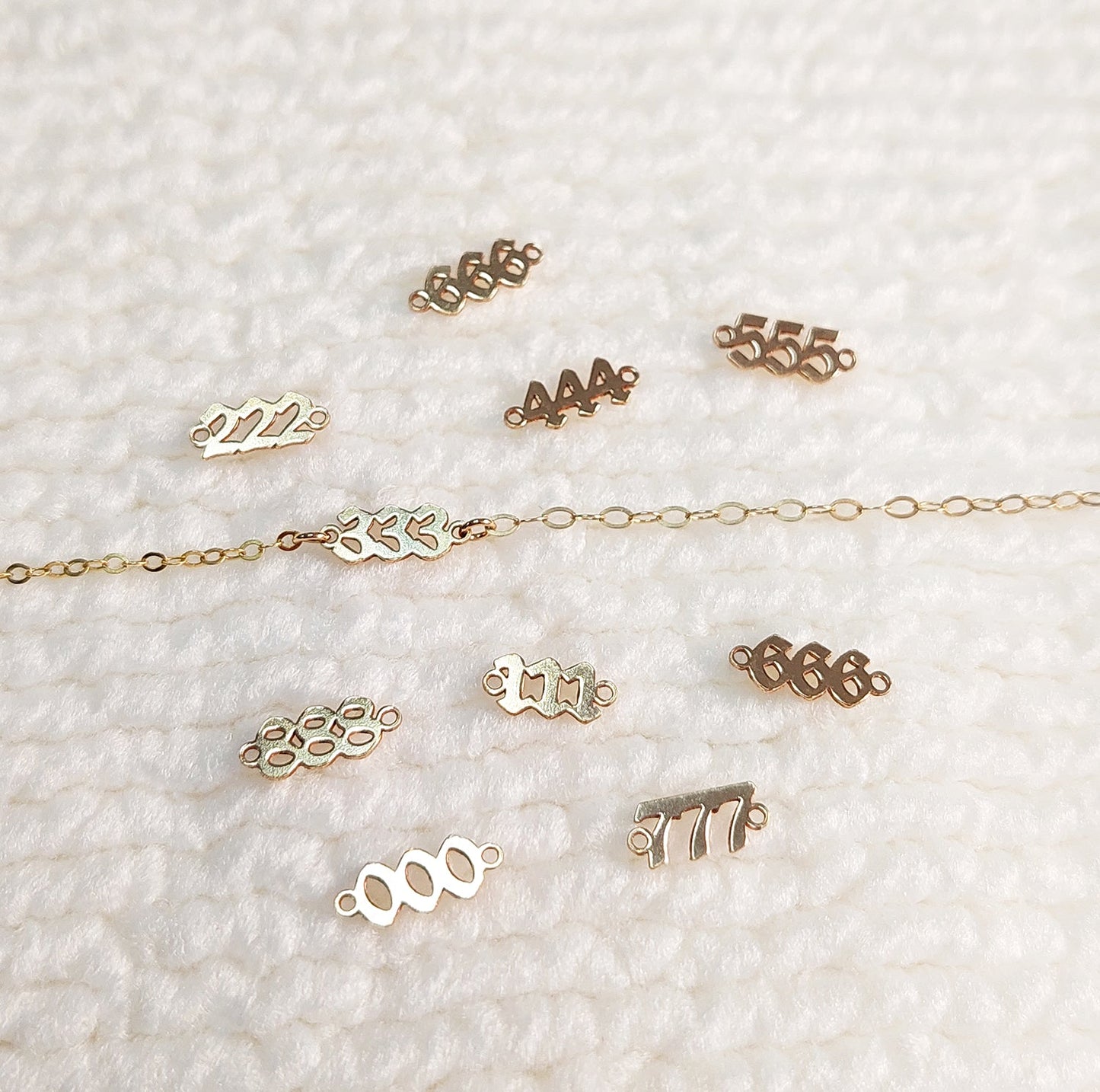 14KGFCOM dainty gold filled angel number connectors_dainty gold filled charm_14KGFCOM_14kgf
