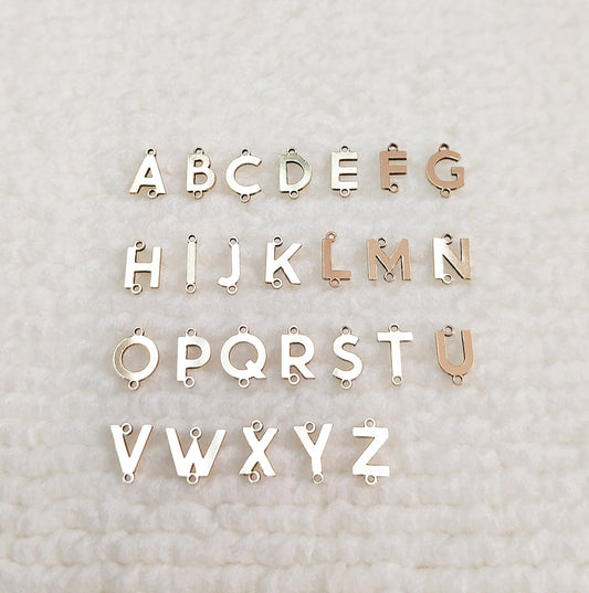 Gold Filled Basic Letter Connector With 2 Vertical Rings_dainty gold filled charm_14KGFCOM