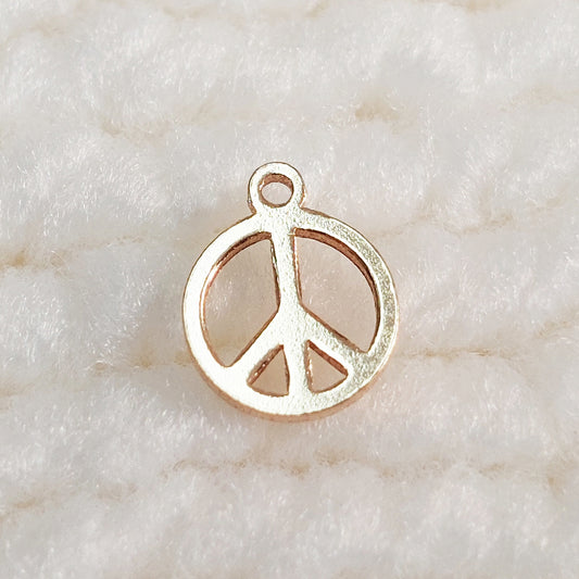 GFPS6 Gold Filled (14KGF) 6mm Mini Peace Sign Charm 20ga