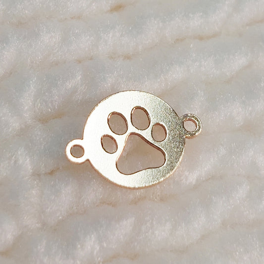 paw connector_dainty gold filled charm_14KGFCOM