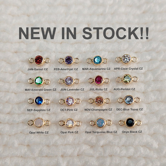 birth stone connector_dainty gold filled charm_14KGFCOM_14kgf_14K包金