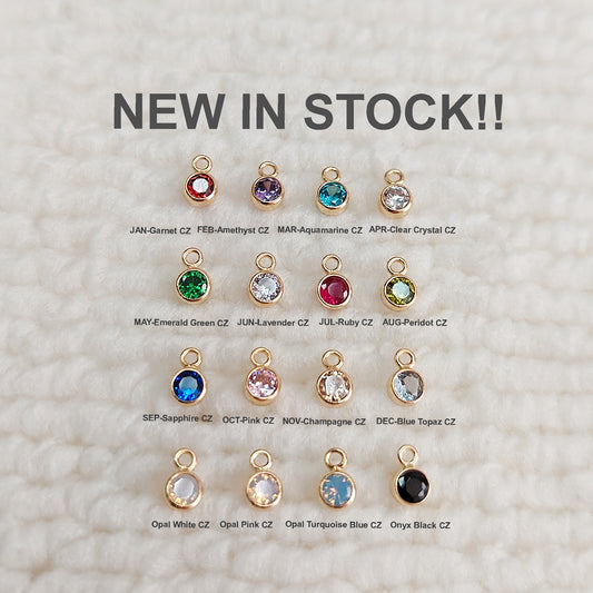GF3BZR1 / 93BZR1 3mm Charm With Cubic Zirconia Gold Filled (14KGF) Birth Stone Bezel