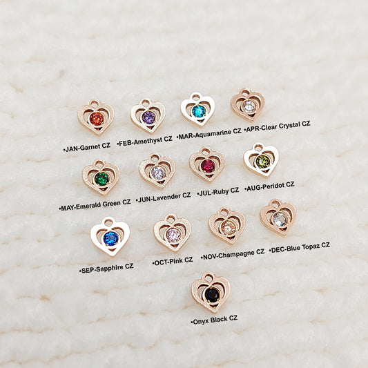 HA005CZ Gold Filled (14KGF) 5.0mm Mini Heart Charm With CZ