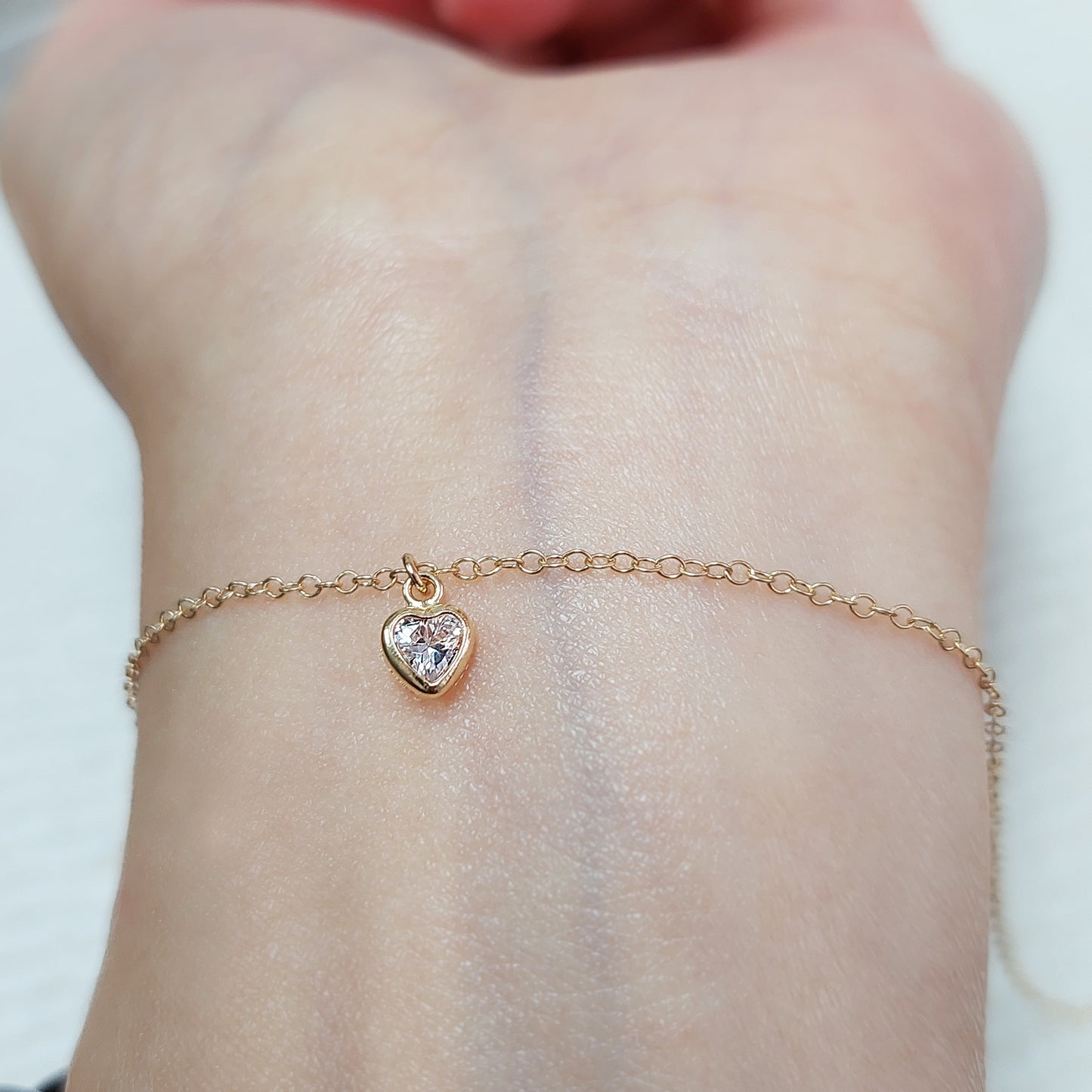 GF4HRTR1CZ / 94HRTR1CZ 4mm Heart Shape Bezel Charm with 2mm Closed Ring