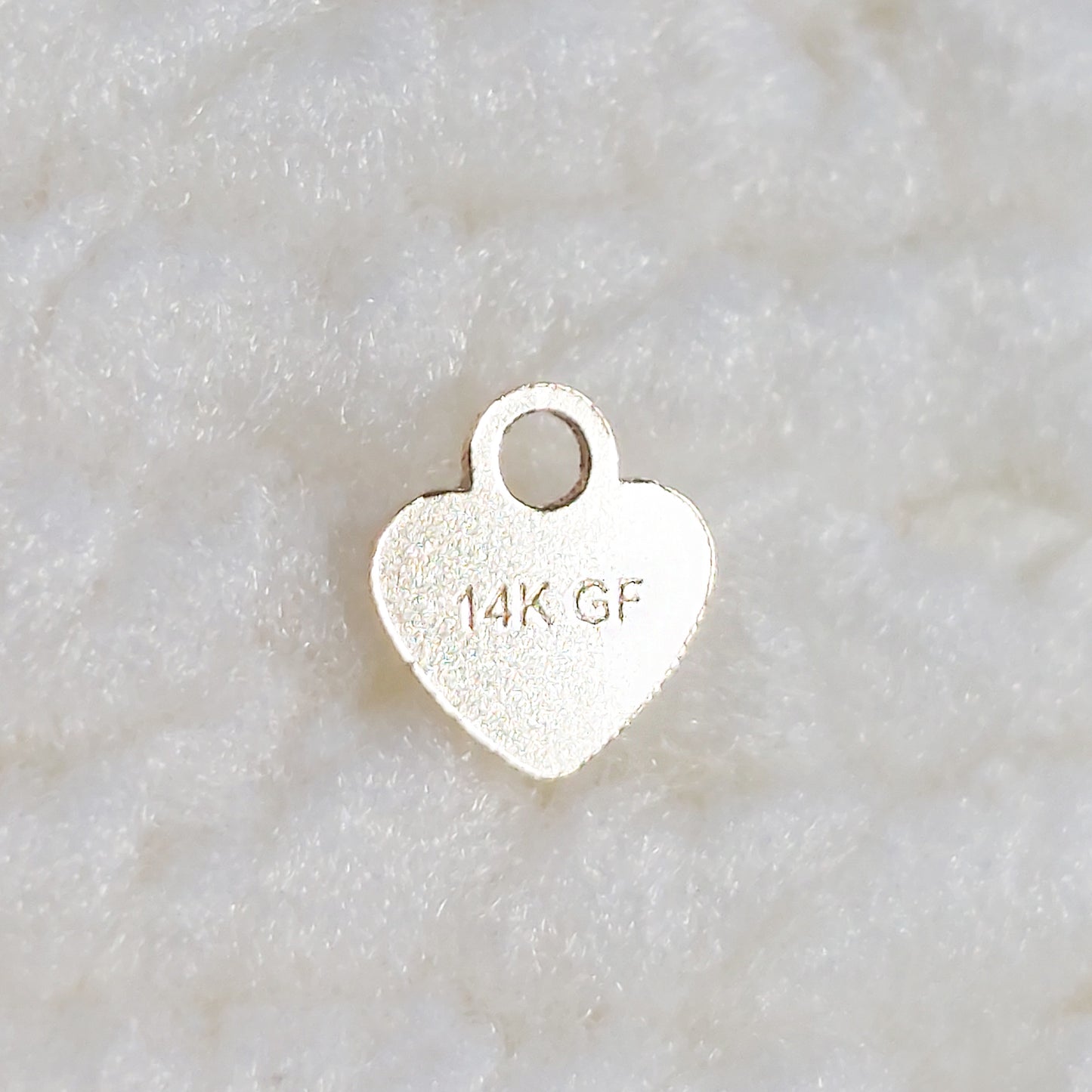 HA05S - Gold Filled 14KGF tag /  9HA05S - Silver 925 tag 5.5x5mm Mini Heart Tag With 1mm Hole