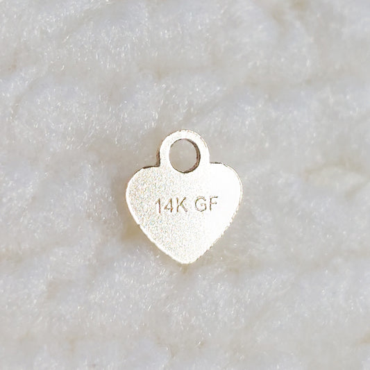 HA05S - Gold Filled 14KGF tag /  9HA05S - Silver 925 tag 5.5x5mm Mini Heart Tag With 1mm Hole
