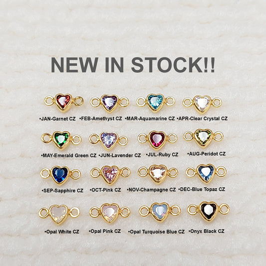 GF3HRTR2CZ / 93HRTR2CZ 3mm Heart Shape Bezel Connector with 2mm Closed Rings
