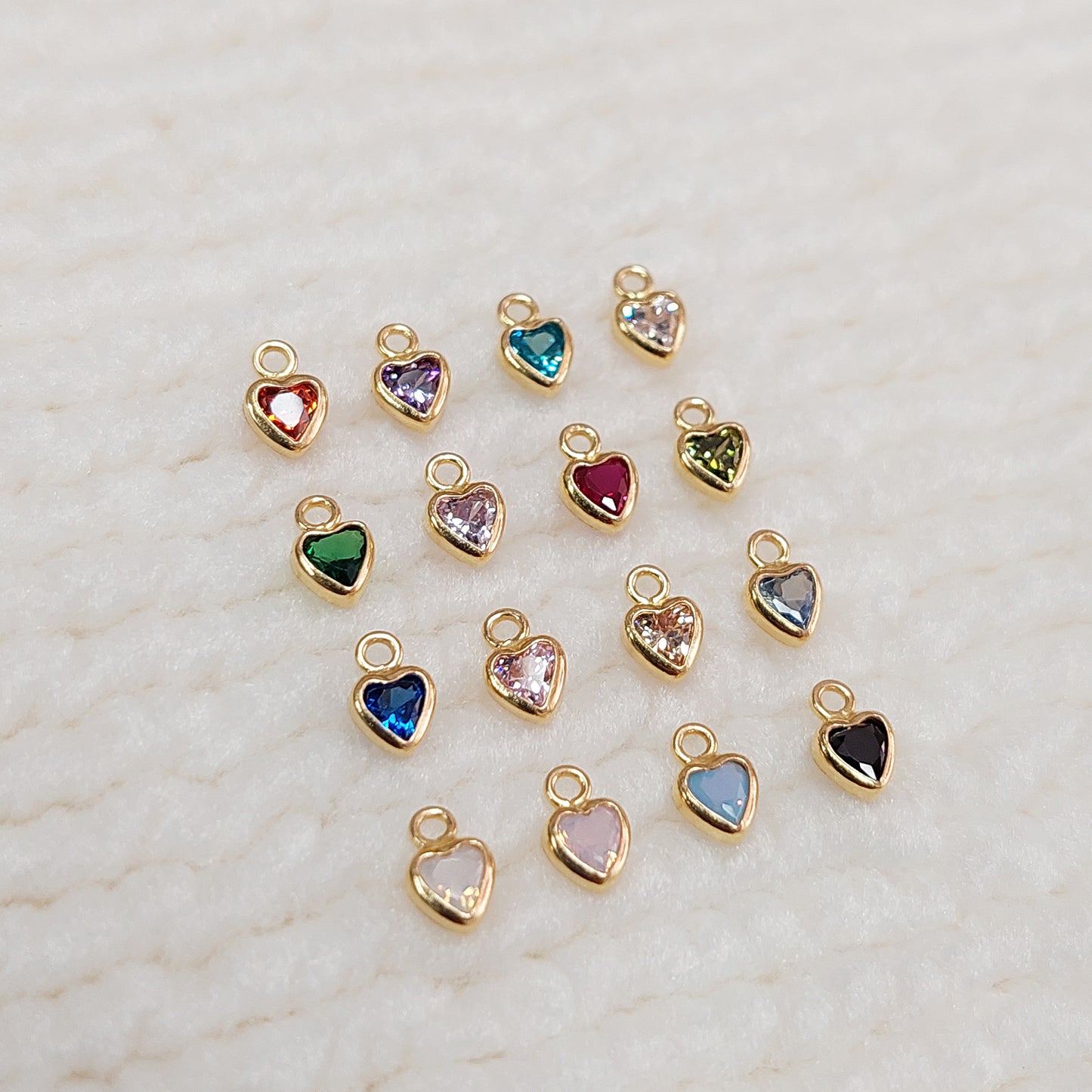 GF3HRTR1CZ / 93HRTR1CZ 3mm Heart Shape Bezel Charm with 2mm Closed Rings
