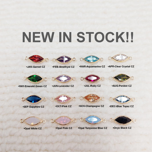 GF4MQR2CZ / 94MQR2CZ 4 x 8mm Marquise Bezel Connector With 2mm Closed Rings