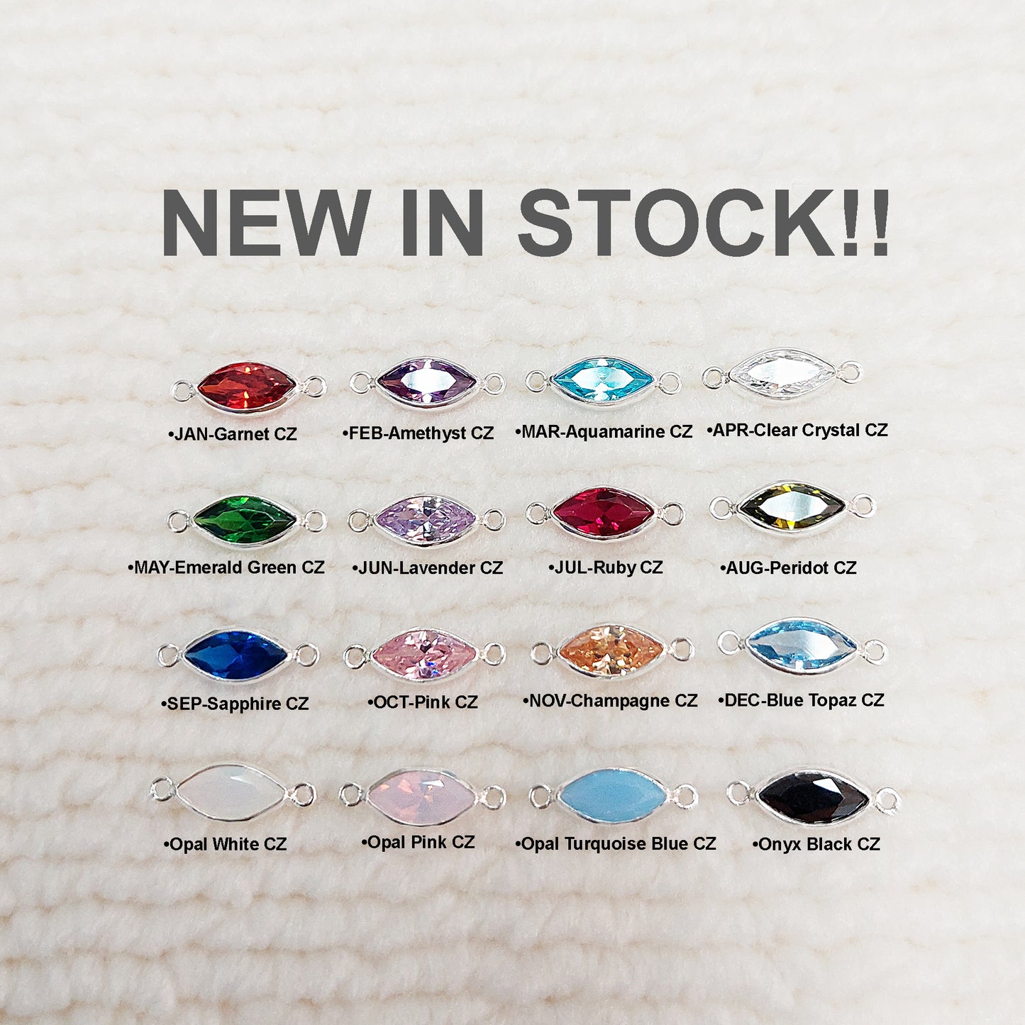 GF4MQR2CZ / 94MQR2CZ 4 x 8mm Marquise Bezel Connector With 2mm Closed Rings