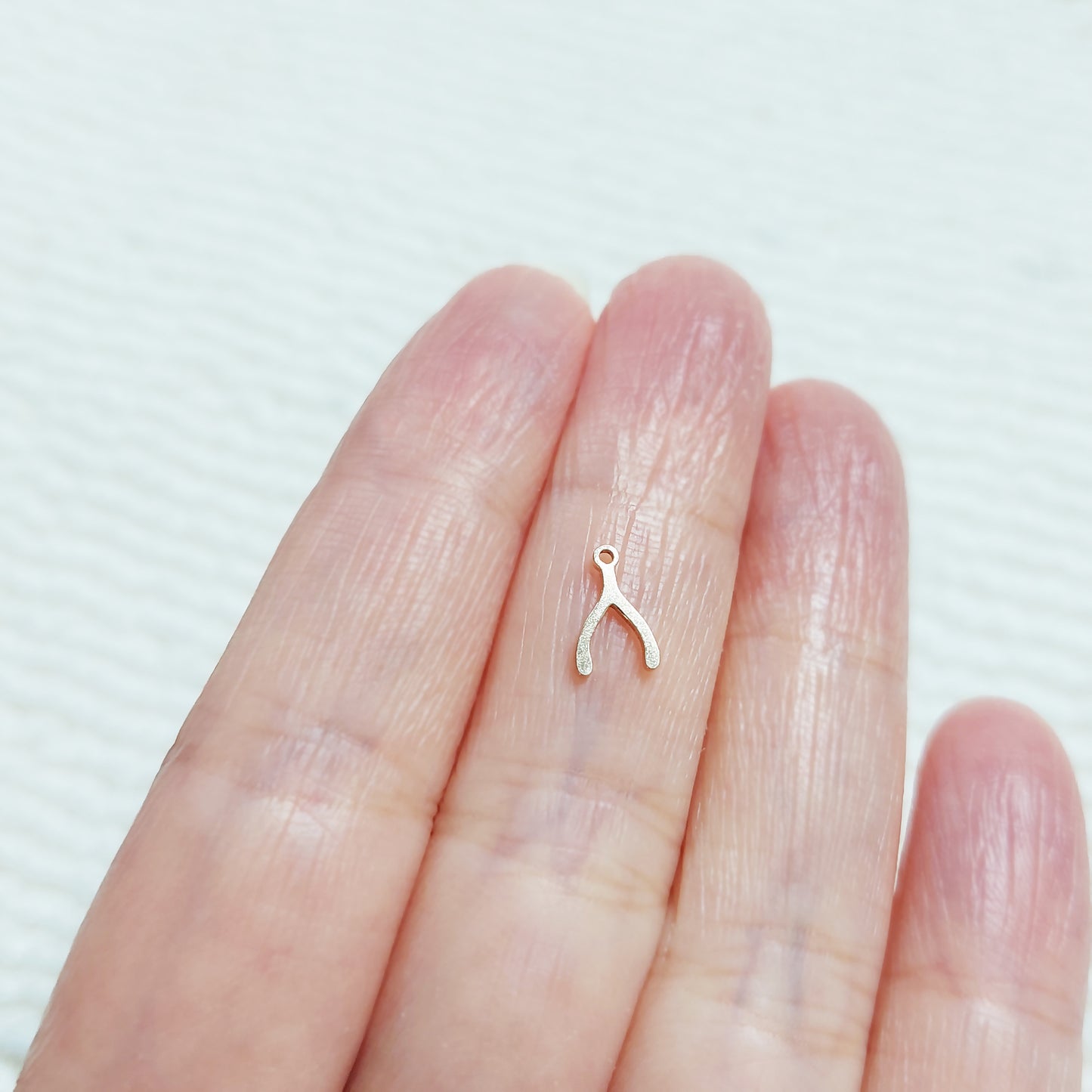 GF5383WB / 95383WB "Wish Bone" Charm 5.3 x 8.3mm 24ga