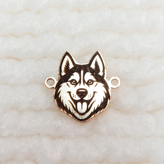 DH10HSK The head of a Siberian Husky Connector 24ga 10.2 x 9.8mm